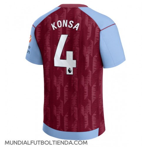 Camiseta Aston Villa Ezri Konsa #4 Primera Equipación Replica 2023-24 mangas cortas